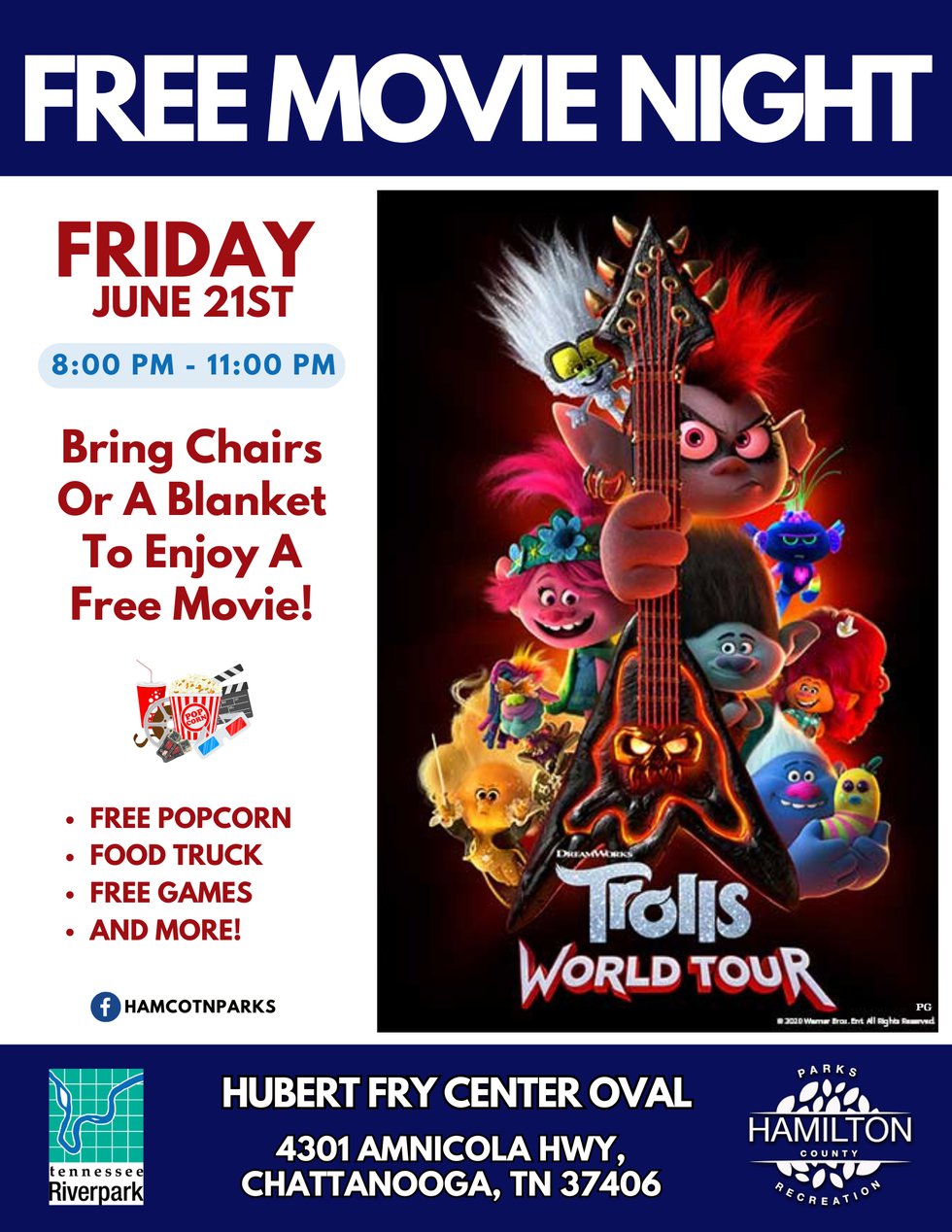 Trolls World Tour 6.21.24 Movie night  Flyer) - Trolls World Tour 6.21.24