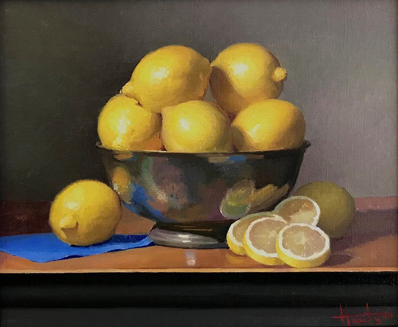 Lemons in SIlver Bowl © Hunter Eddy, Oil, email.jpg